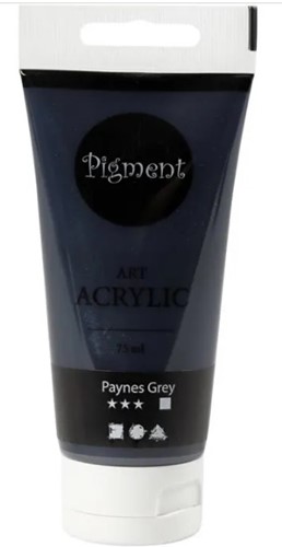 Allesverf Acryl 75 ml Semi glanzend, Paynes Grey transparant Acrylverf 